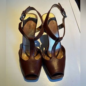 Prada Women's Dark Brown Leather Heels